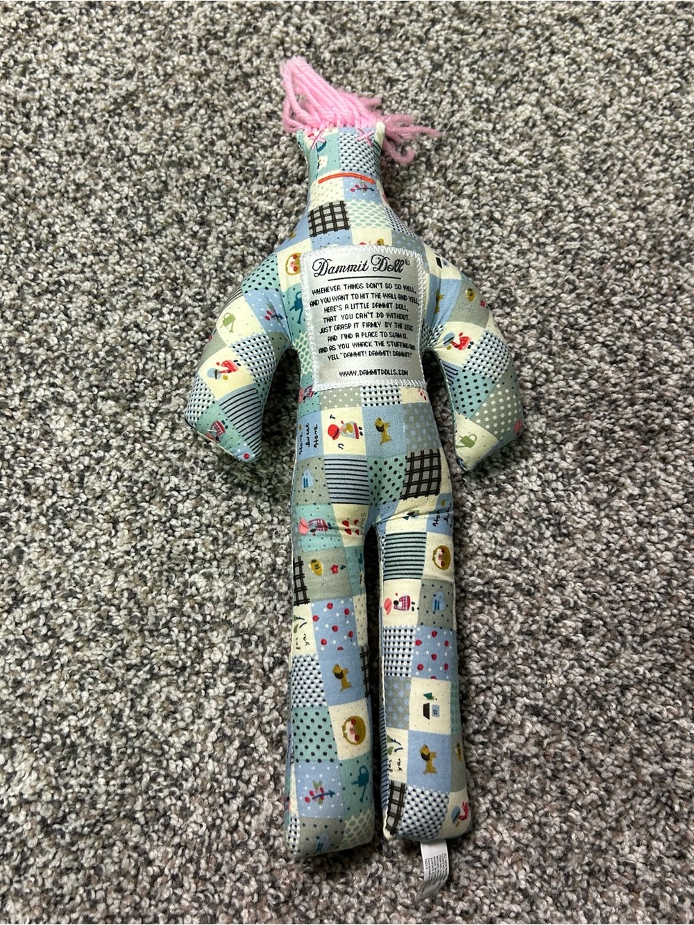 Dammit Doll Stress Relief Plush Doll Patchwork Prank or Fun